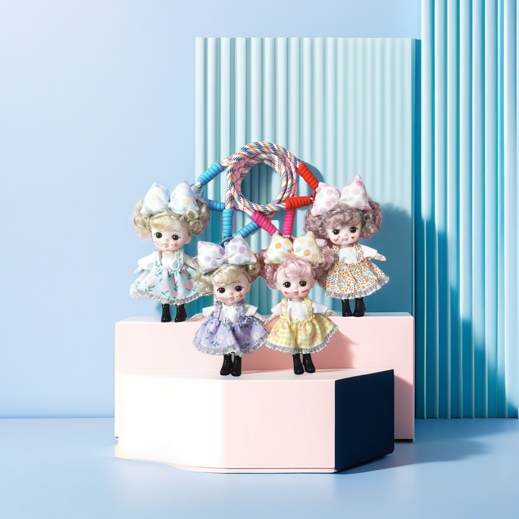 Colorful rope pendants with four doll creative home decoration pendants