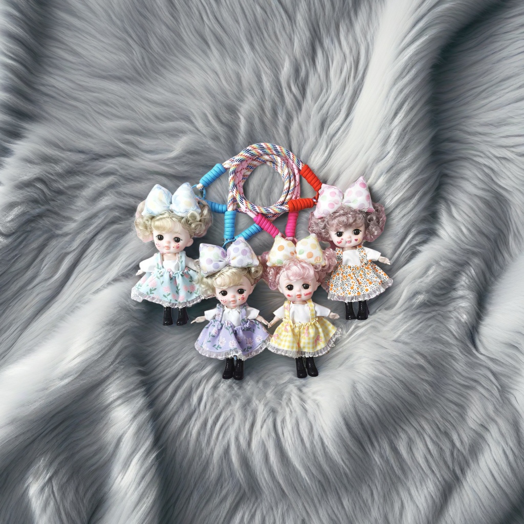 Colorful rope pendants with four doll creative home decoration pendants details Picture