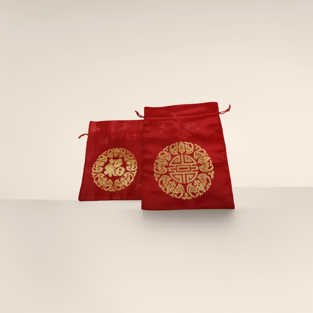 红色喜字红包袋细节图