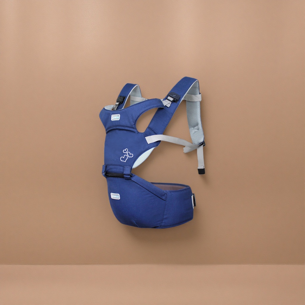 The Navy blue cotton and linen baby carrier is lightweight and breathable, suitable for babies aged 0-3 to travel details Picture
