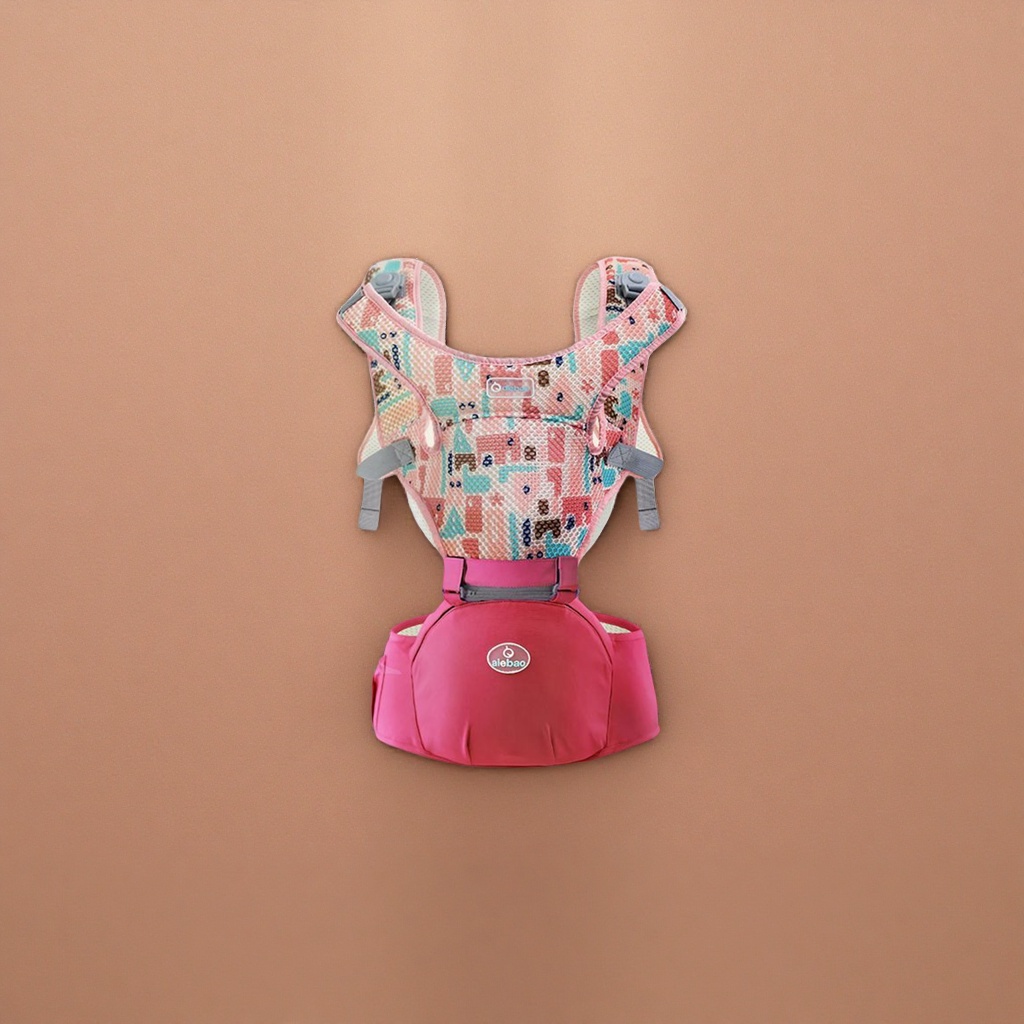 The pink breathable baby carrier provides comfortable support for newborns to 3-year-old babies and is adjustable details Picture