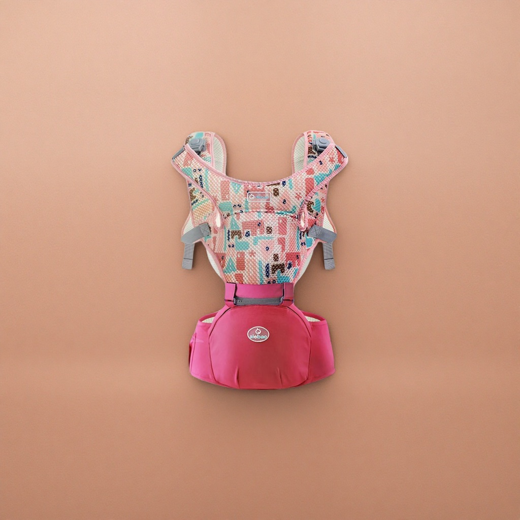 The rose red breathable baby carrier provides comfortable support for newborns until the age of 3 and is adjustable details Picture