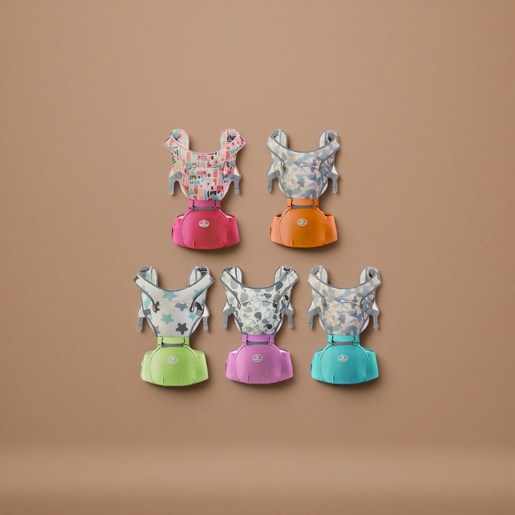 The colorful baby carrier is breathable, comfortable and adjustable, specially designed for newborn babies with ergonomic features Application Scenario