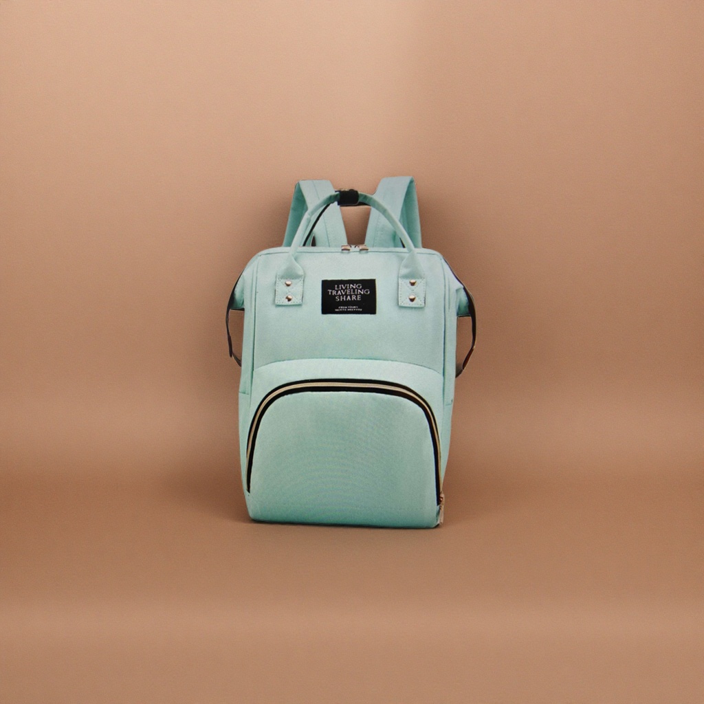 The light green backpack is a lightweight and large-capacity student commuting and leisure backpack