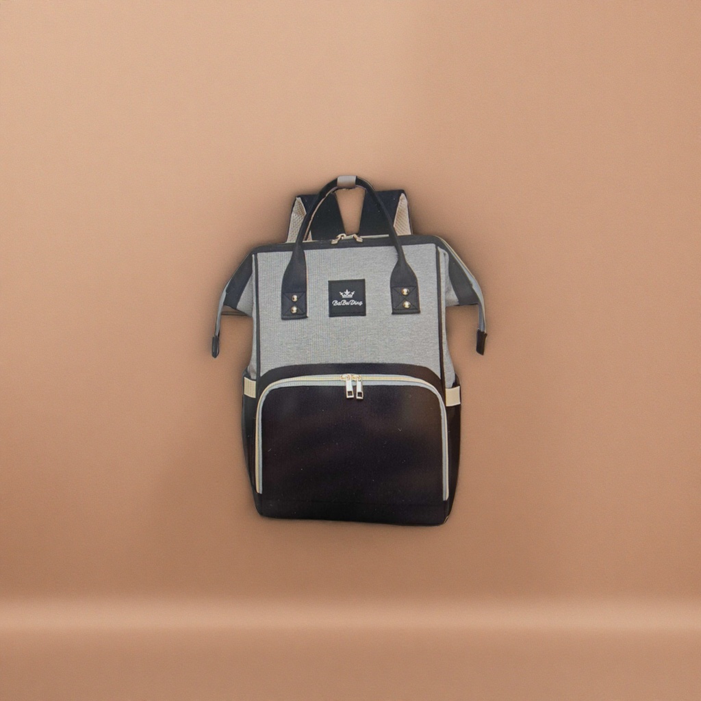A simple and fashionable backpack in gray and black color combinations