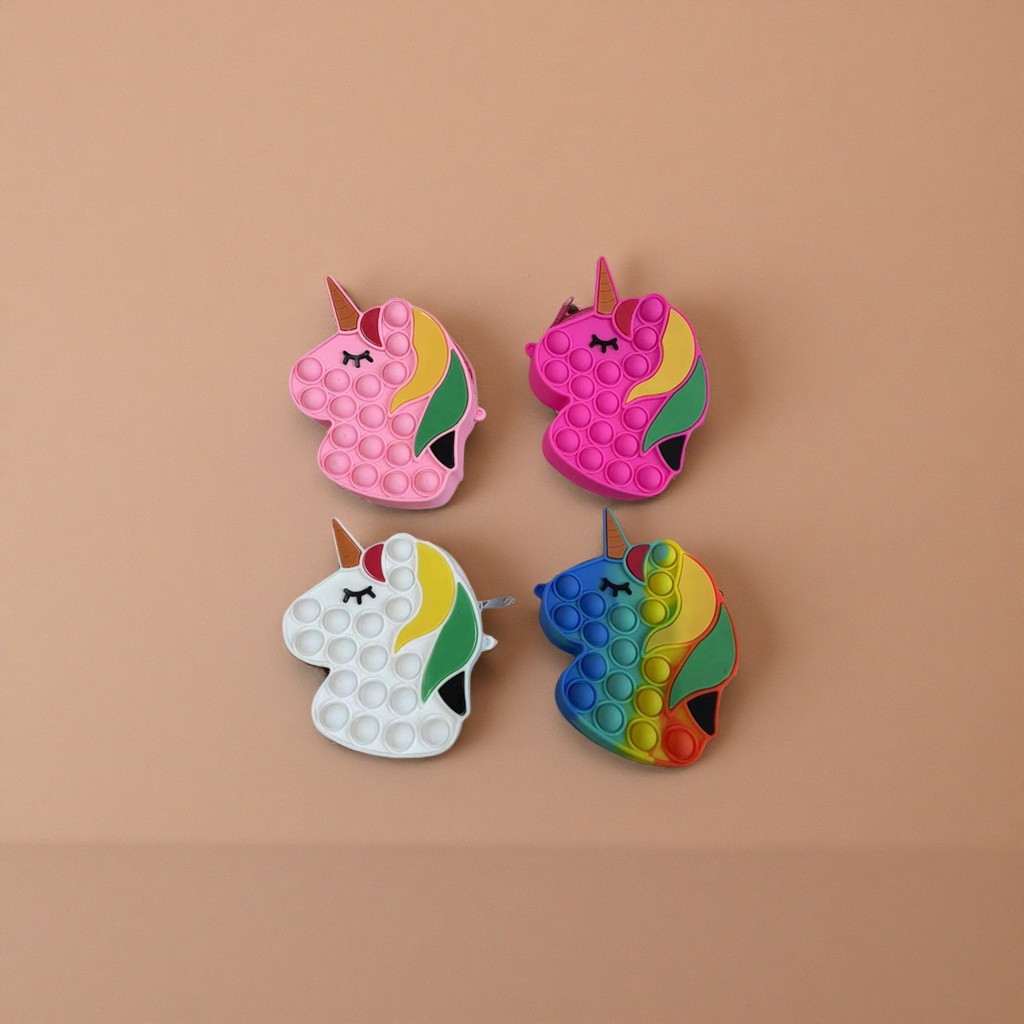 The colorful unicorn-shaped bubble toy bag is a safe and non-toxic educational bubble toy for children details Picture