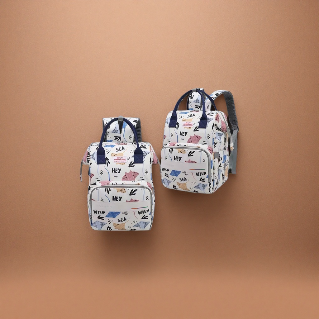 Ocean Fish pattern backpack and handbag set Specification image