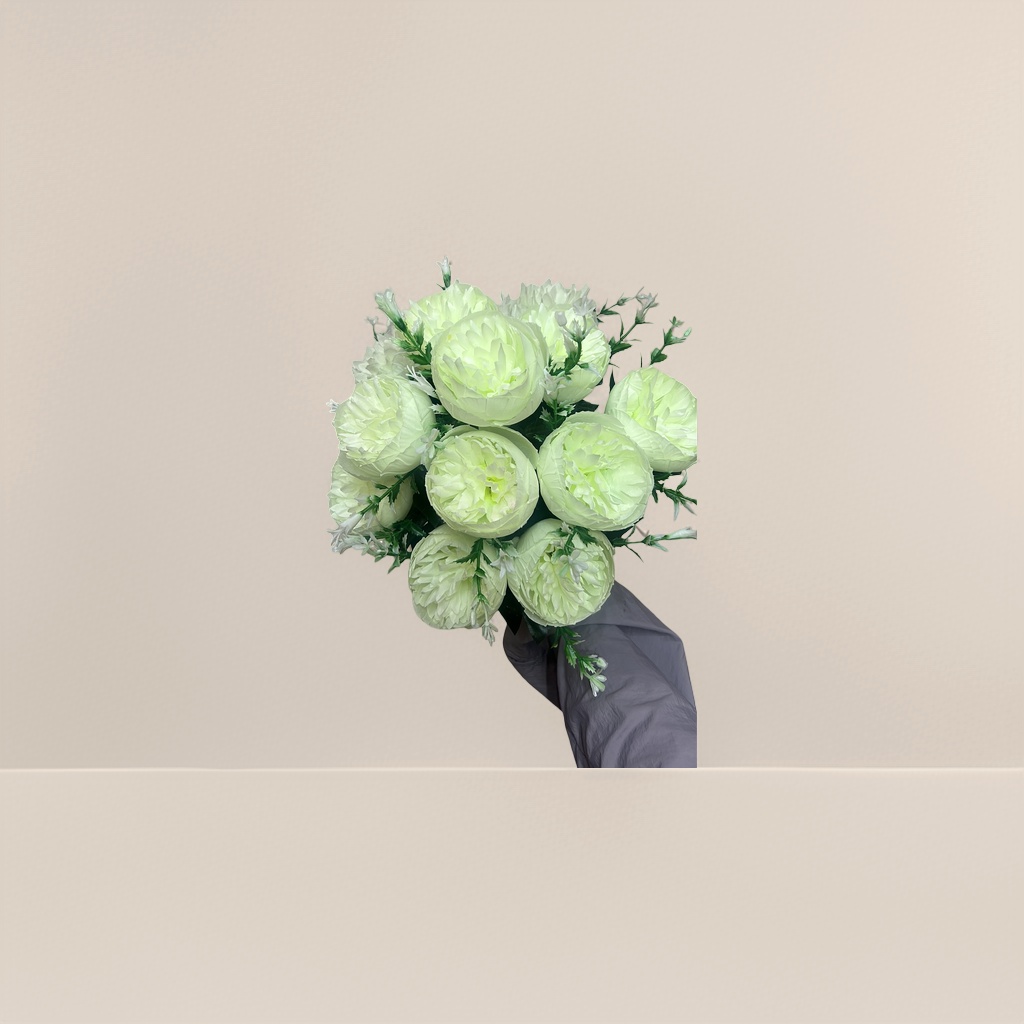 淡绿色牡丹花束鲜花配送生日礼物婚礼手捧花