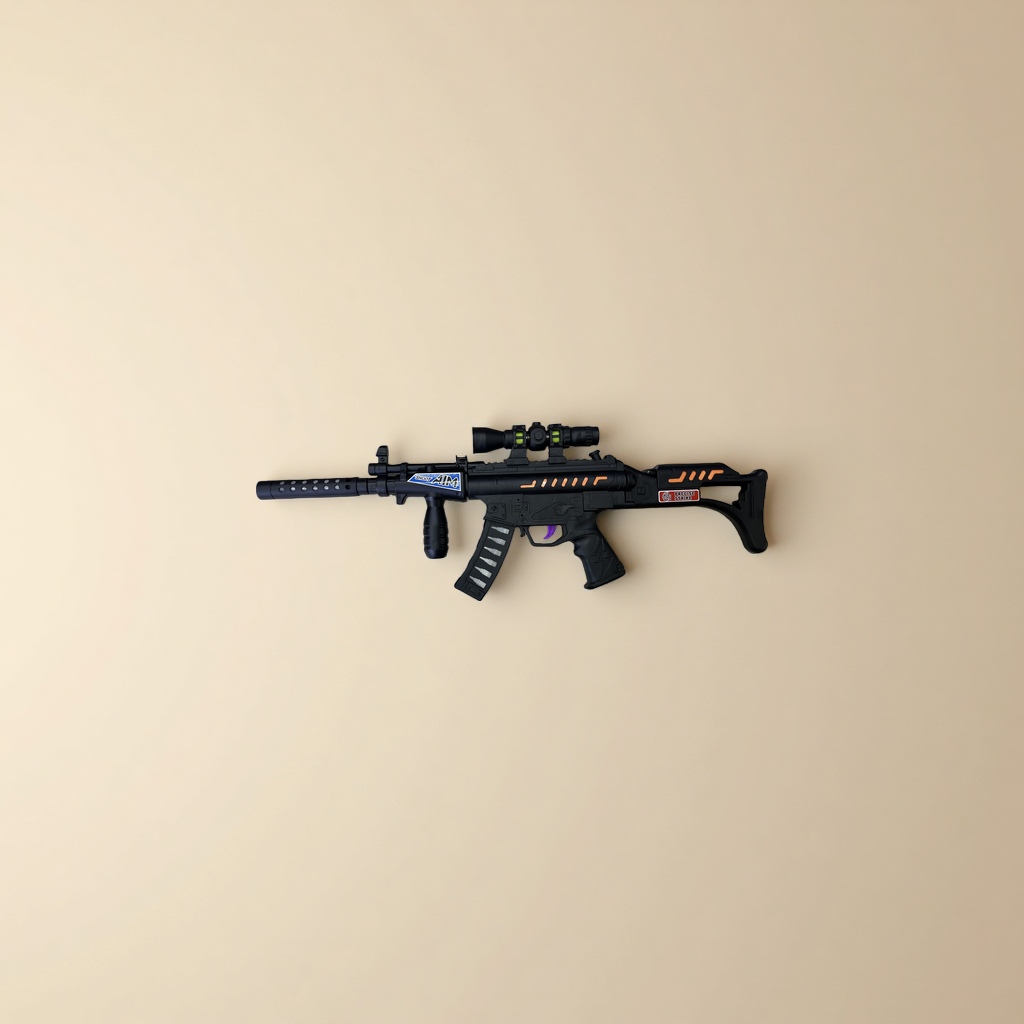 Black simulation toy gun, children's gun, boys' toy gun details Picture
