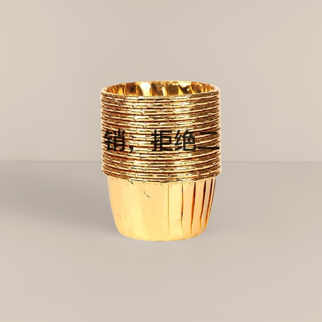 金色褶皱纸杯 一次性咖啡杯奶茶杯 宴会派对装饰用