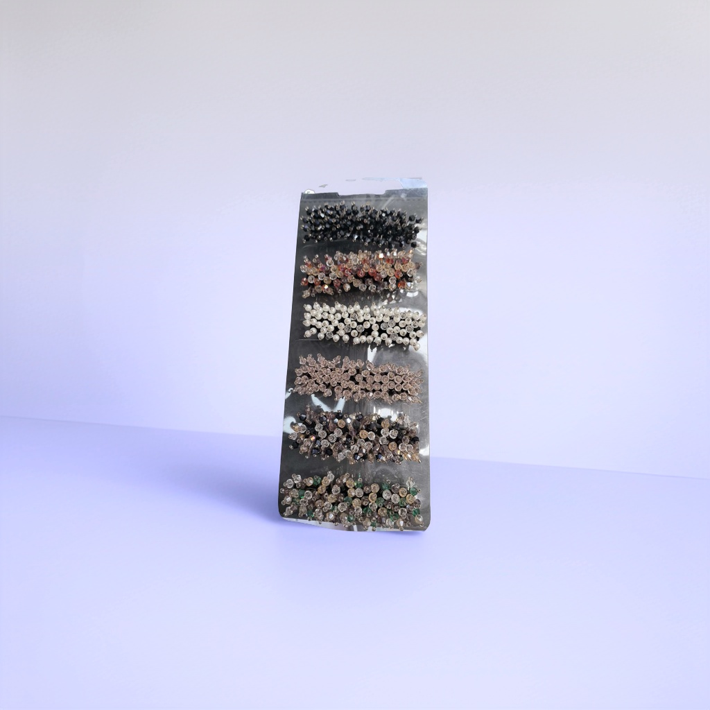 Hand-stitched multi-color beaded hair clips, fashionable and simple women's headwear, 6 pieces. For color orders, please contact customer service