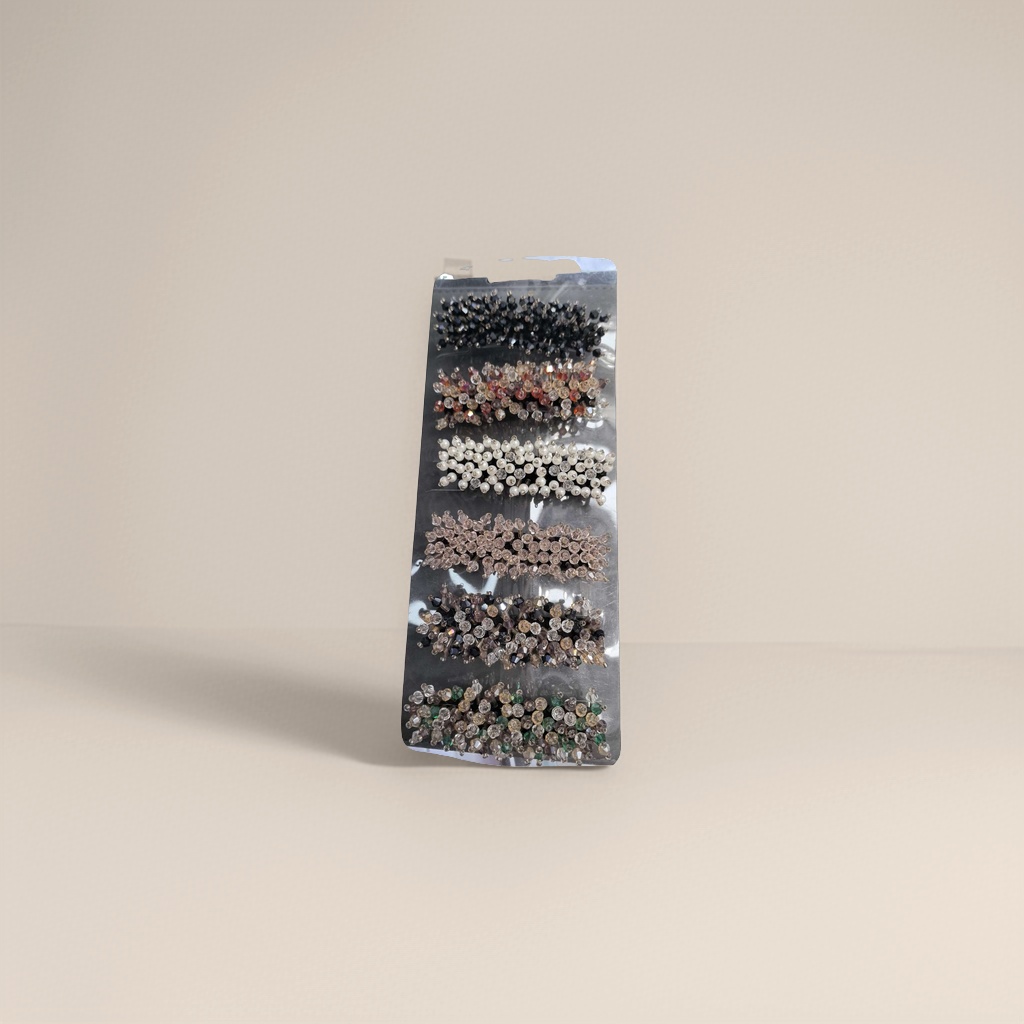 Hand-stitched multi-color beaded hair clips, fashionable and simple women's headwear, 6 pieces. For color orders, please contact customer service Application Scenario