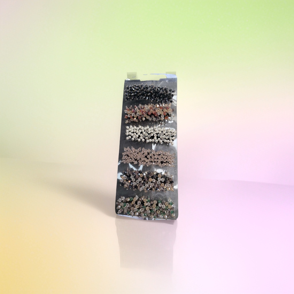 Hand-stitched multi-color beaded hair clips, fashionable and simple women's headwear, 6 pieces. For color orders, please contact customer service Specification image
