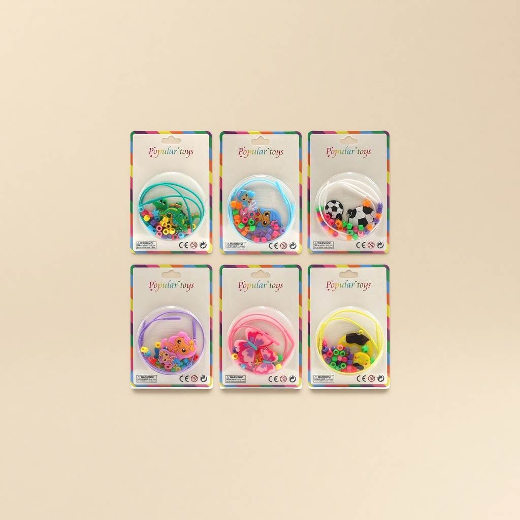彩色串珠玩具套装 儿童益智手工DIY创意串珠组合
