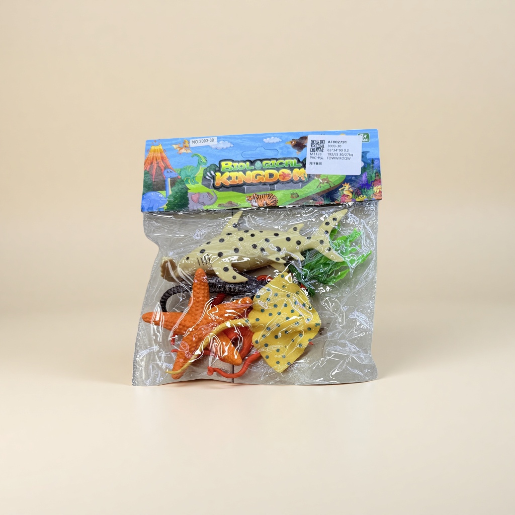 The colorful Marine life toy set for children's educational and early learning simulation soft rubber is safe and non-toxic Specification image