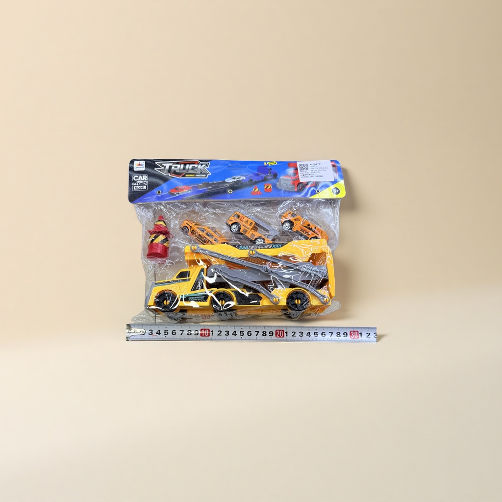 Yellow engineering vehicle toy set, simulating excavator, bulldozer and crane combination, children's intelligence and early education Specification image