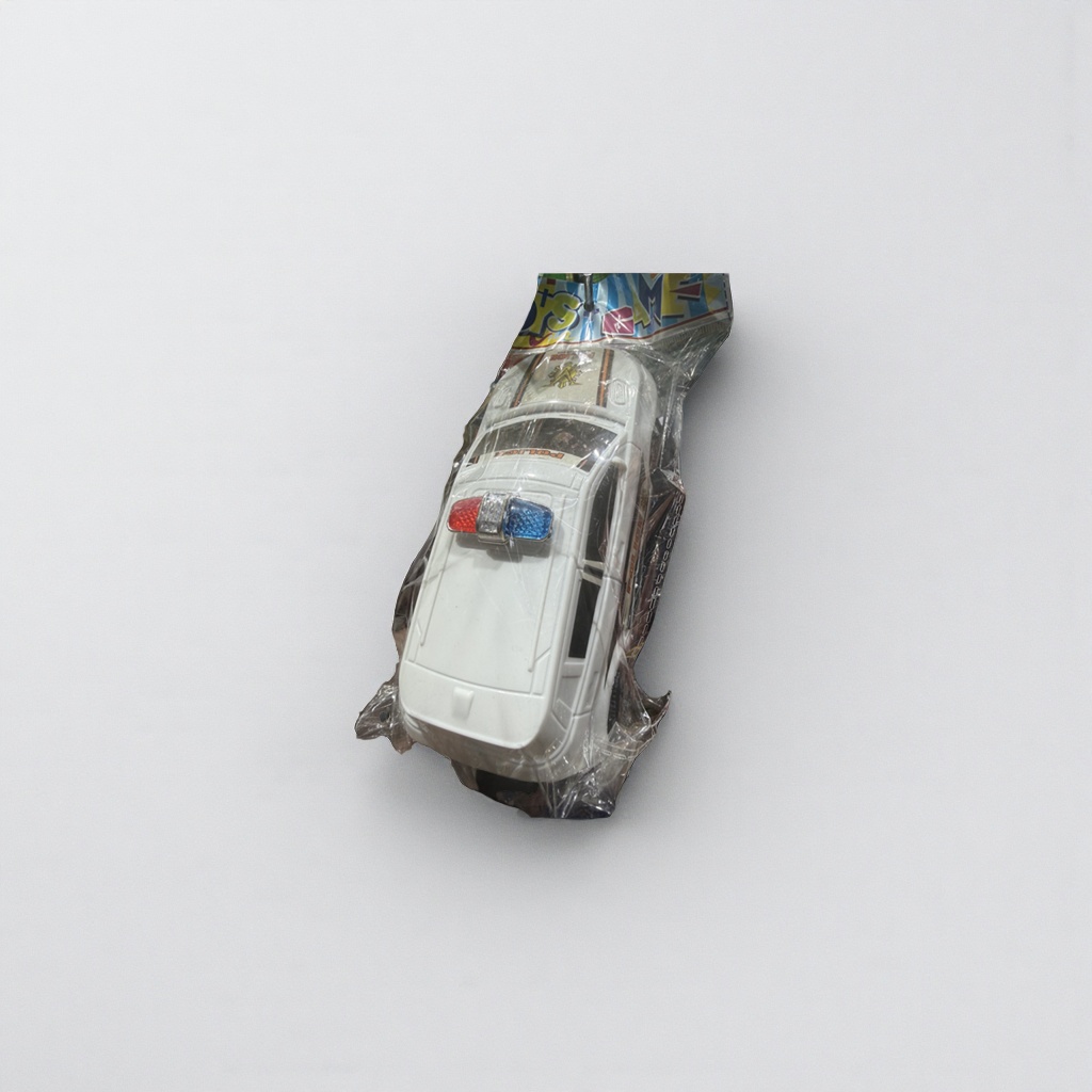 White toy police car children's educational simulation model car