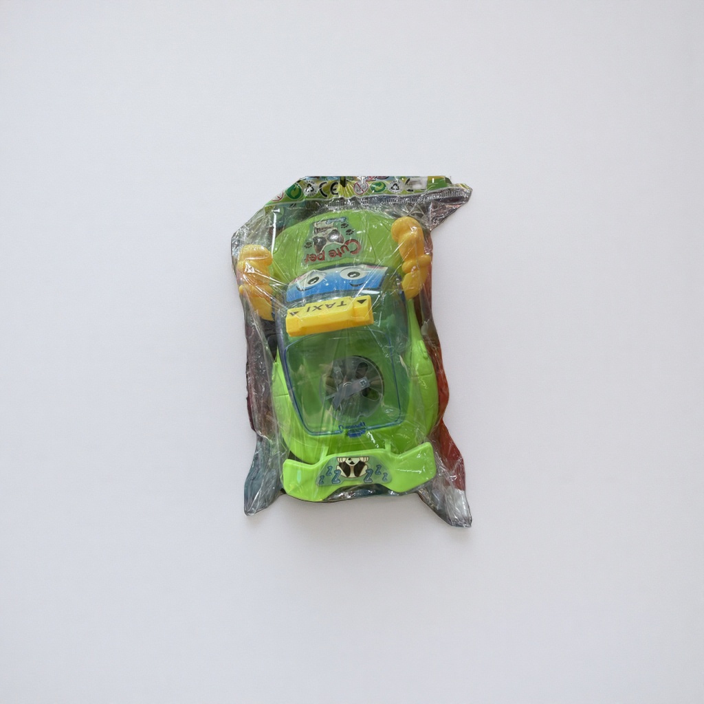 The green toy taxi children's educational simulation car is made of safe, non-toxic and environmentally friendly materials details Picture