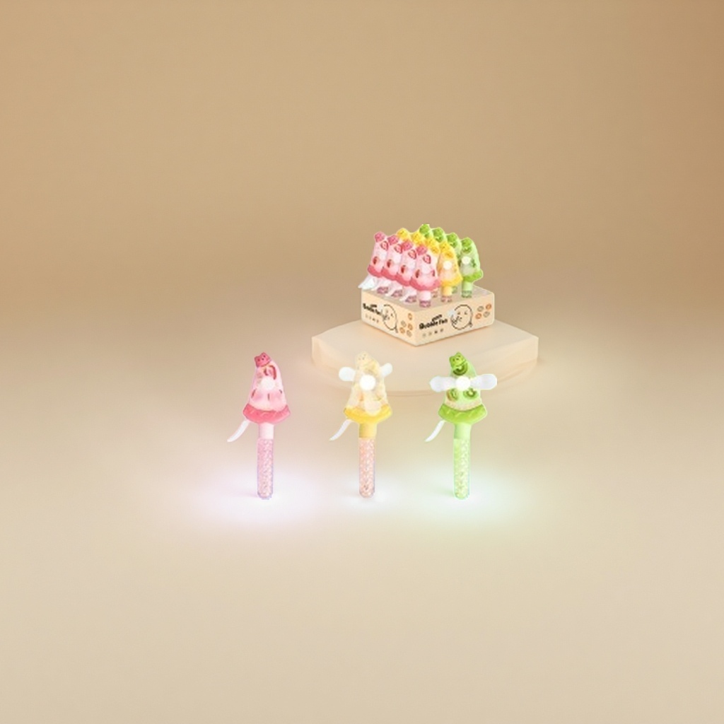 彩色儿童发光玩具棒 粉色蛋糕黄色小鸡绿色青蛙造型