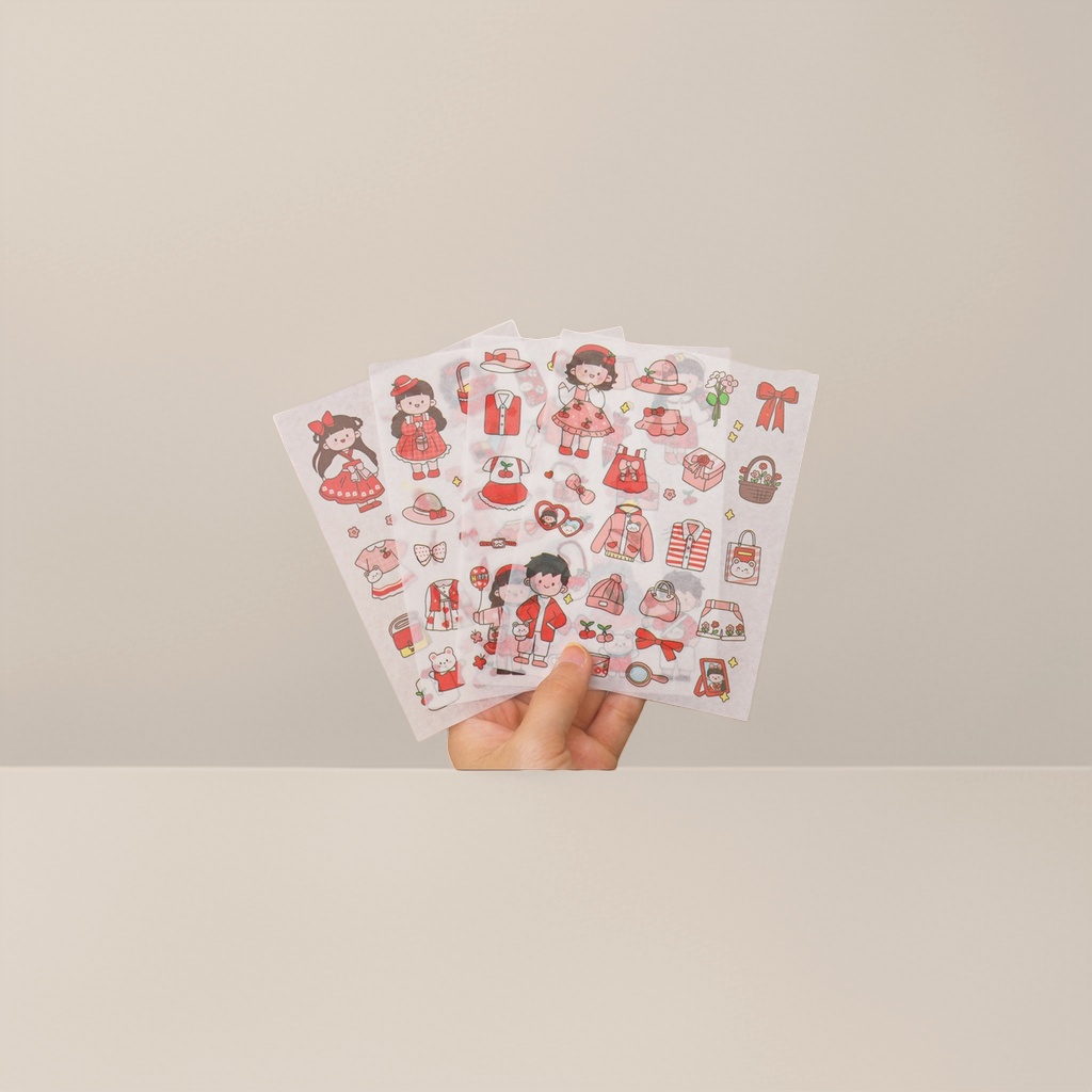 粉色系卡通贴纸 甜美可爱手账装饰贴画套装图