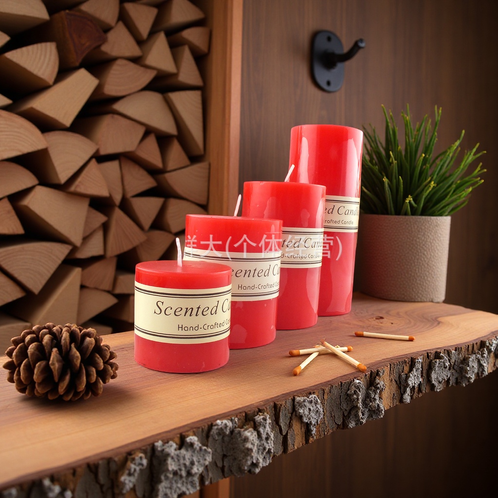 Red festive candles, household decorative scented candles, for festivals and celebrations Specification image