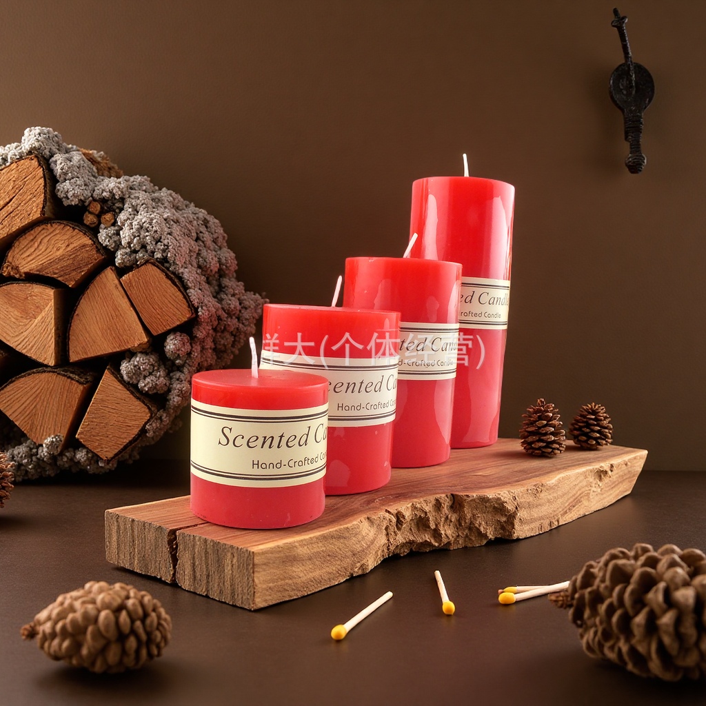 Red festive candles, household decorative scented candles, for festivals and celebrations details Picture