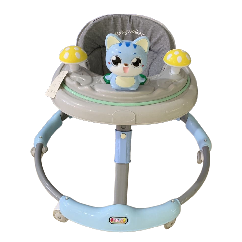 Blue cartoon cat-shaped baby walker Item Picture