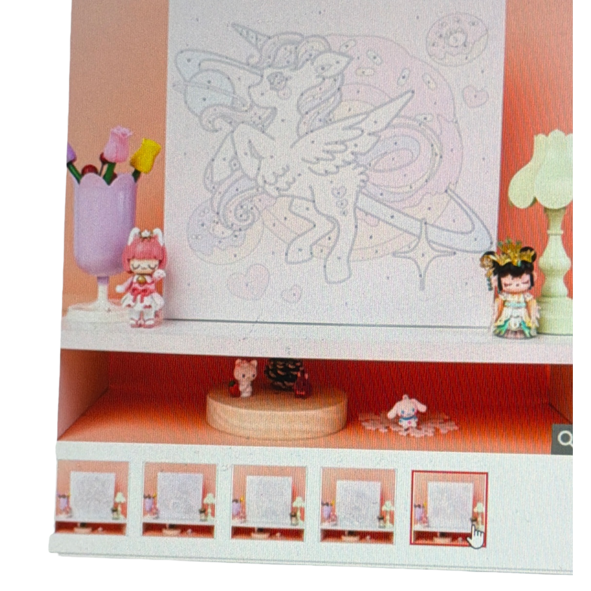 粉色独角兽涂色画+白底实物图
