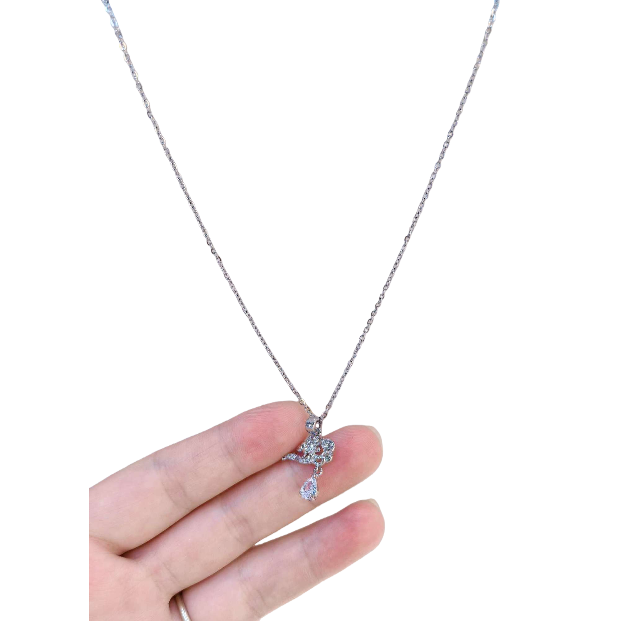 Серебристый кулон, ожерелье в форме капель Specification image