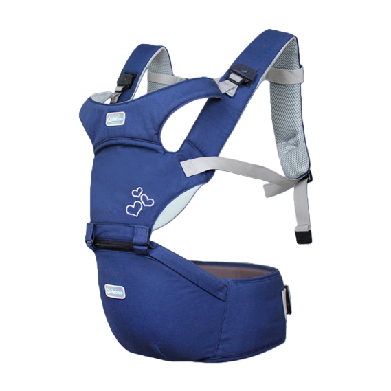 The Navy blue cotton and linen baby carrier is lightweight and breathable, suitable for babies aged 0-3 to travel Item Picture