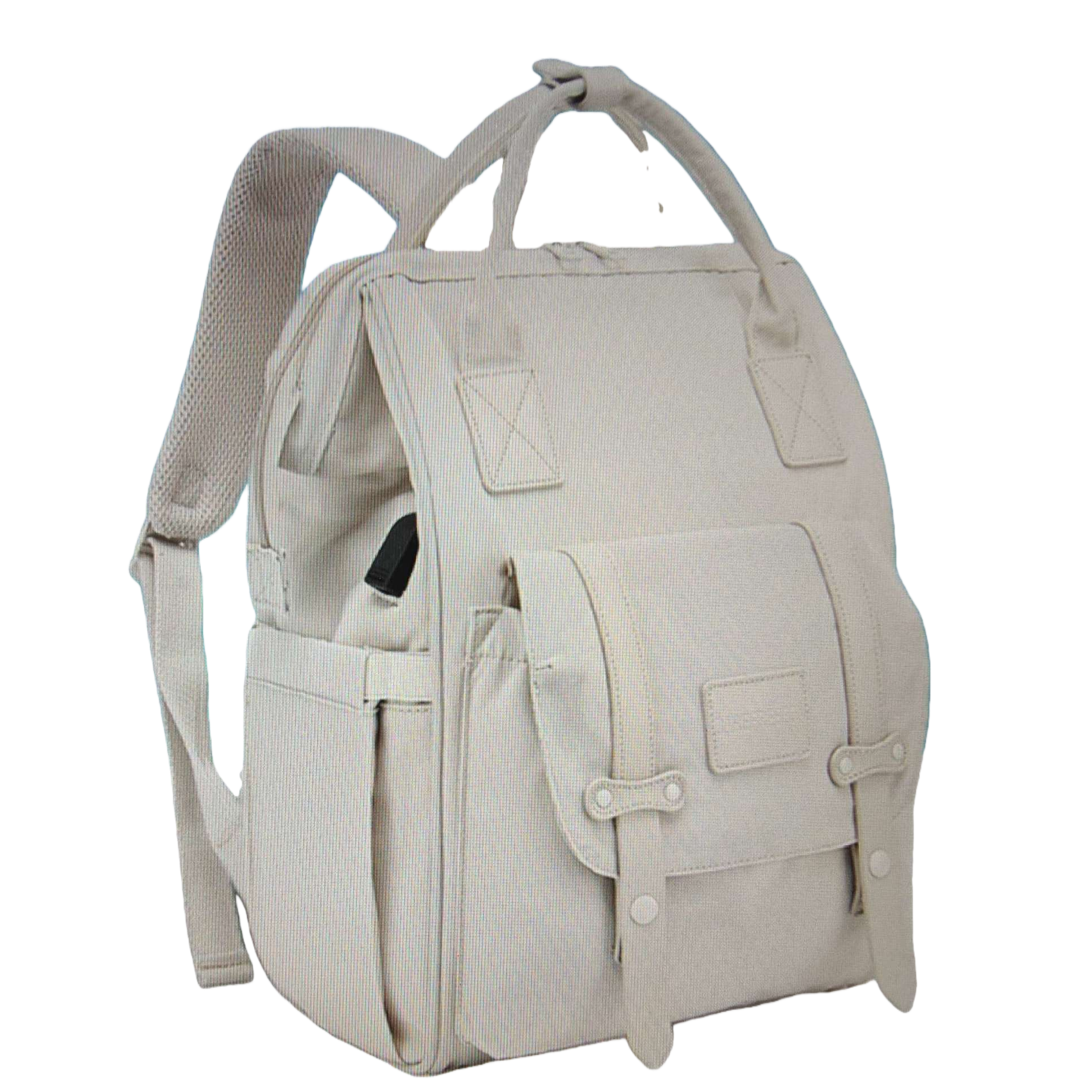 This white backpack is simple and versatile. It is a lightweight, large-capacity, fashionable and casual backpack for students' commuting Item Picture