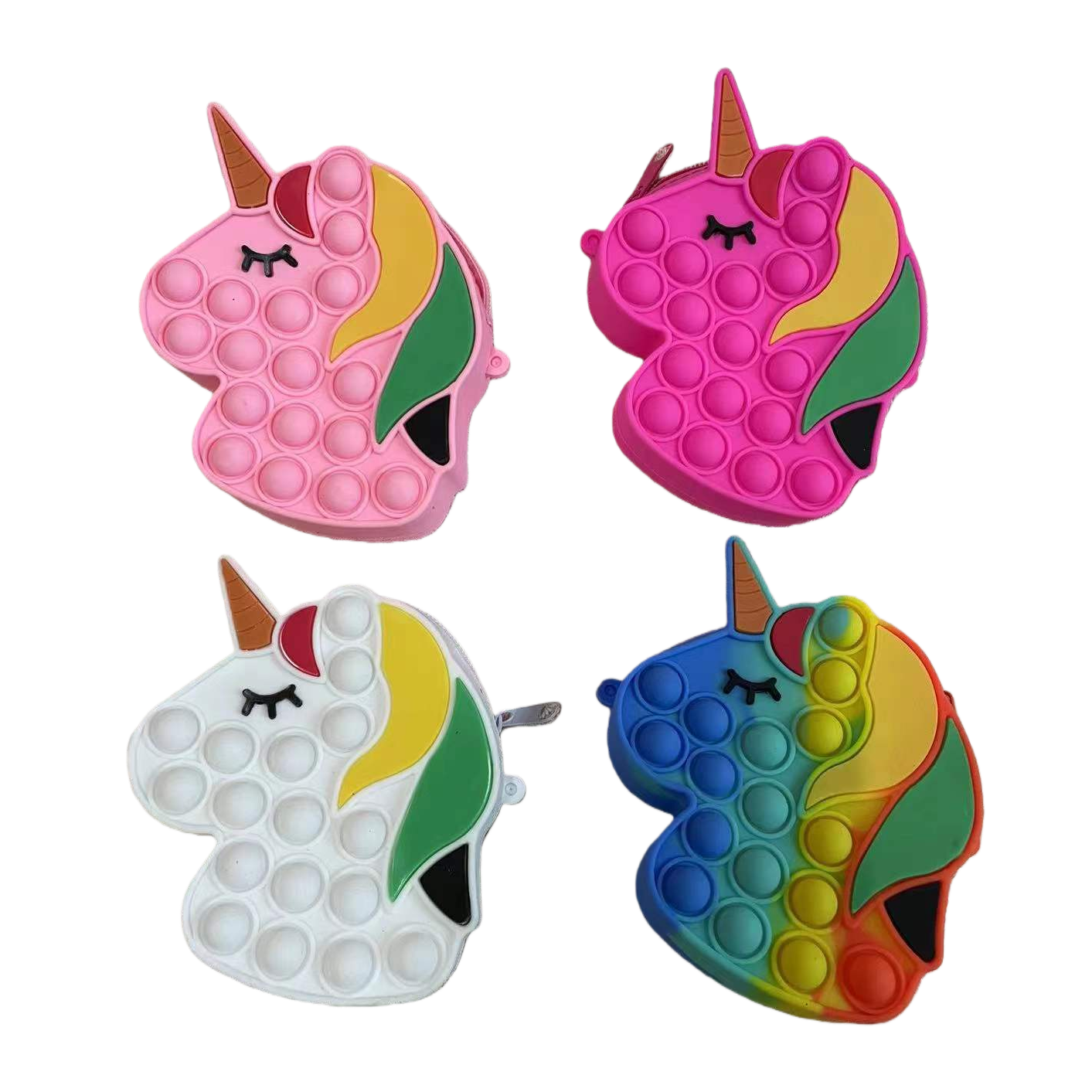 Colorful unicorn-shaped bubble toy bag children's educational bubble water set Item Picture