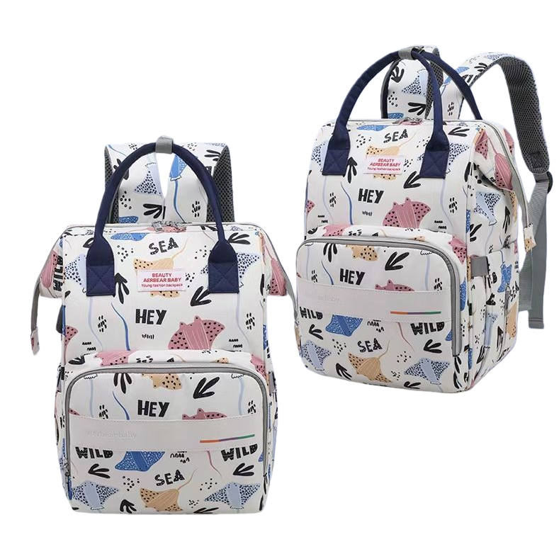 Ocean Fish pattern backpack and handbag set Item Picture