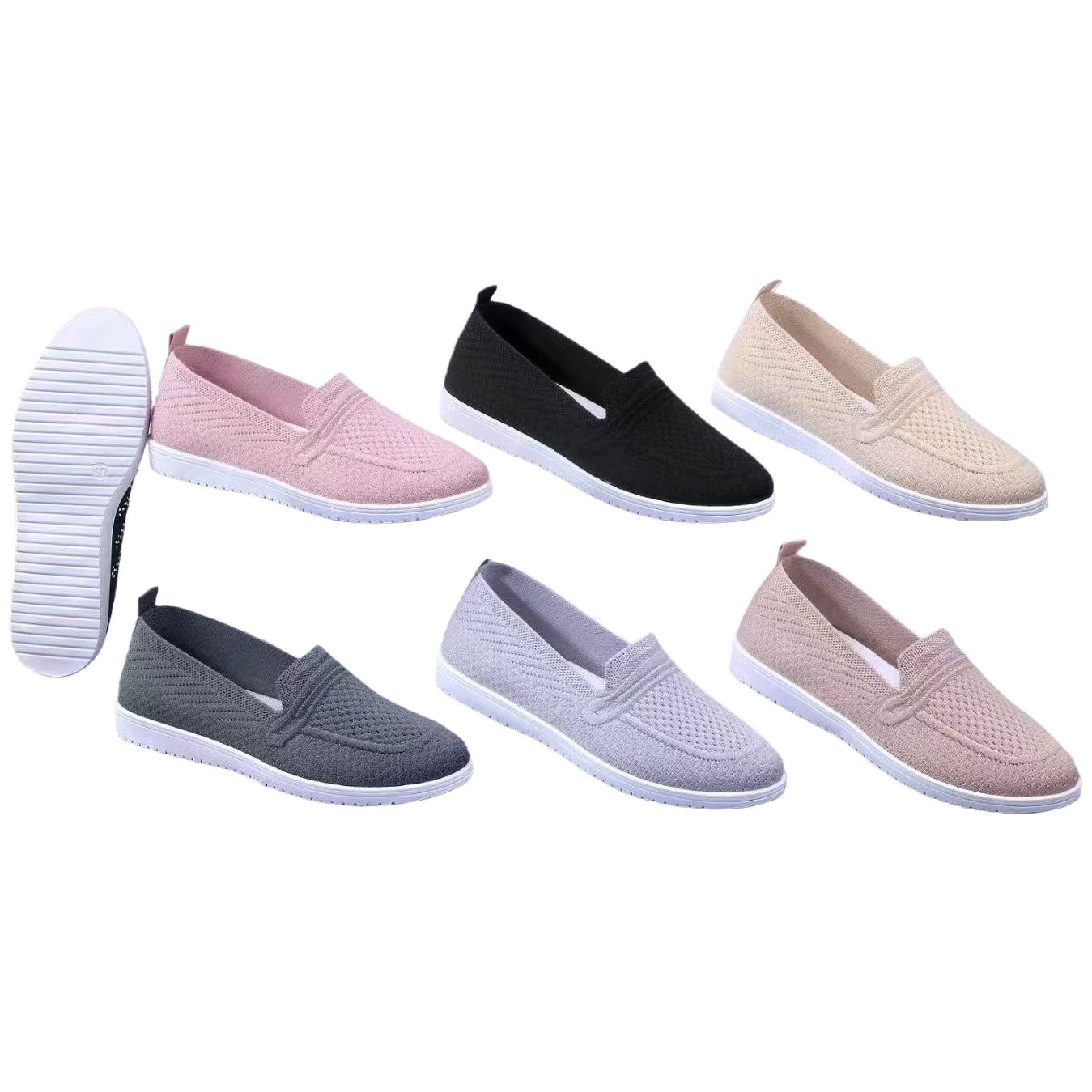 彩色针织休闲鞋 女款透气轻便百搭运动板鞋