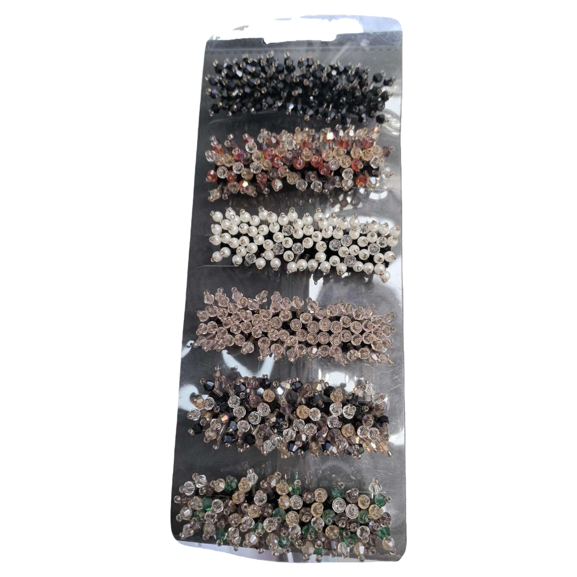 Hand-stitched multi-color beaded hair clips, fashionable and simple women's headwear, 6 pieces. For color orders, please contact customer service Item Picture