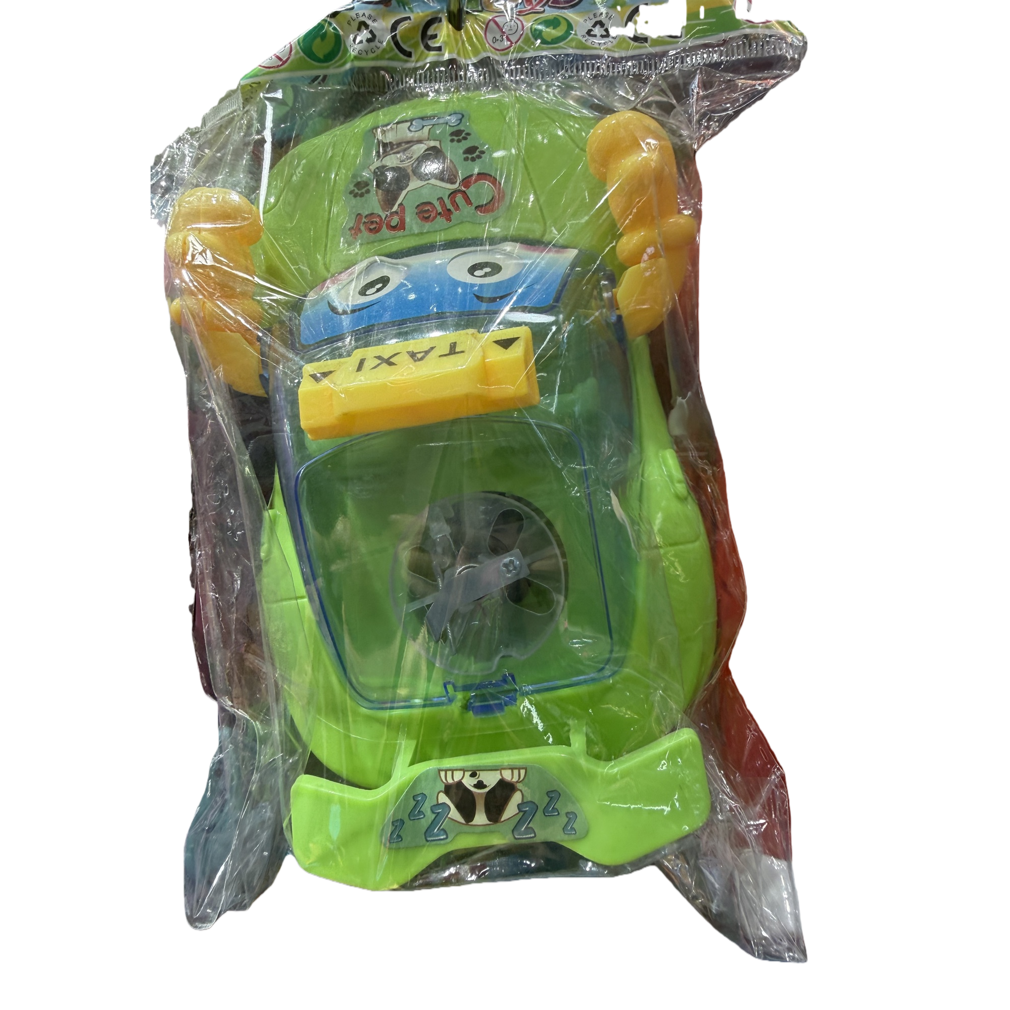 The green toy taxi children's educational simulation car is made of safe, non-toxic and environmentally friendly materials Item Picture