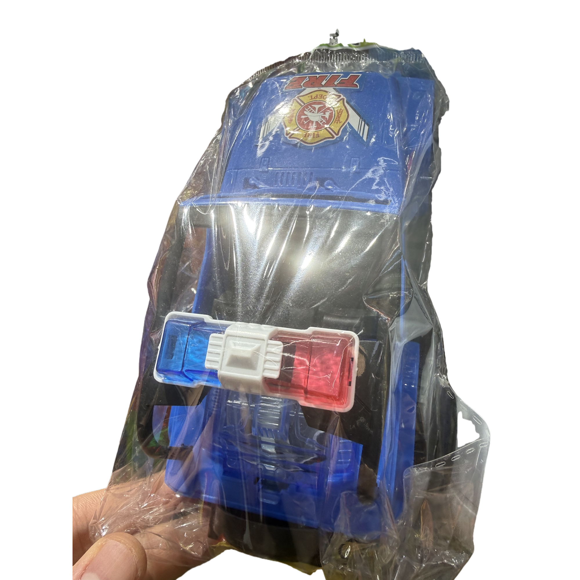 The blue fire engine is a children's educational toy with a simulated sound and remote control that can be moved Item Picture