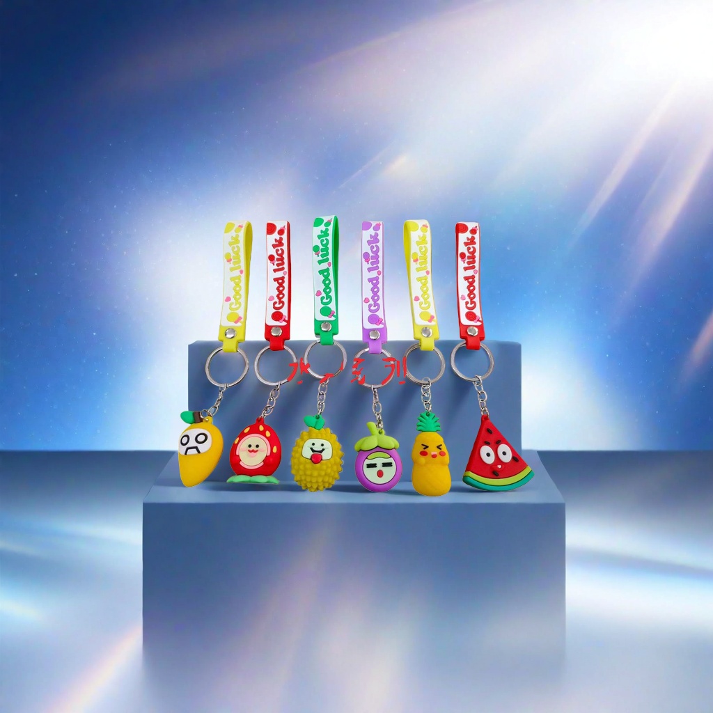 Colorful fruit-shaped keychains, cute and creative pendants, car bag accessories and small items details Picture