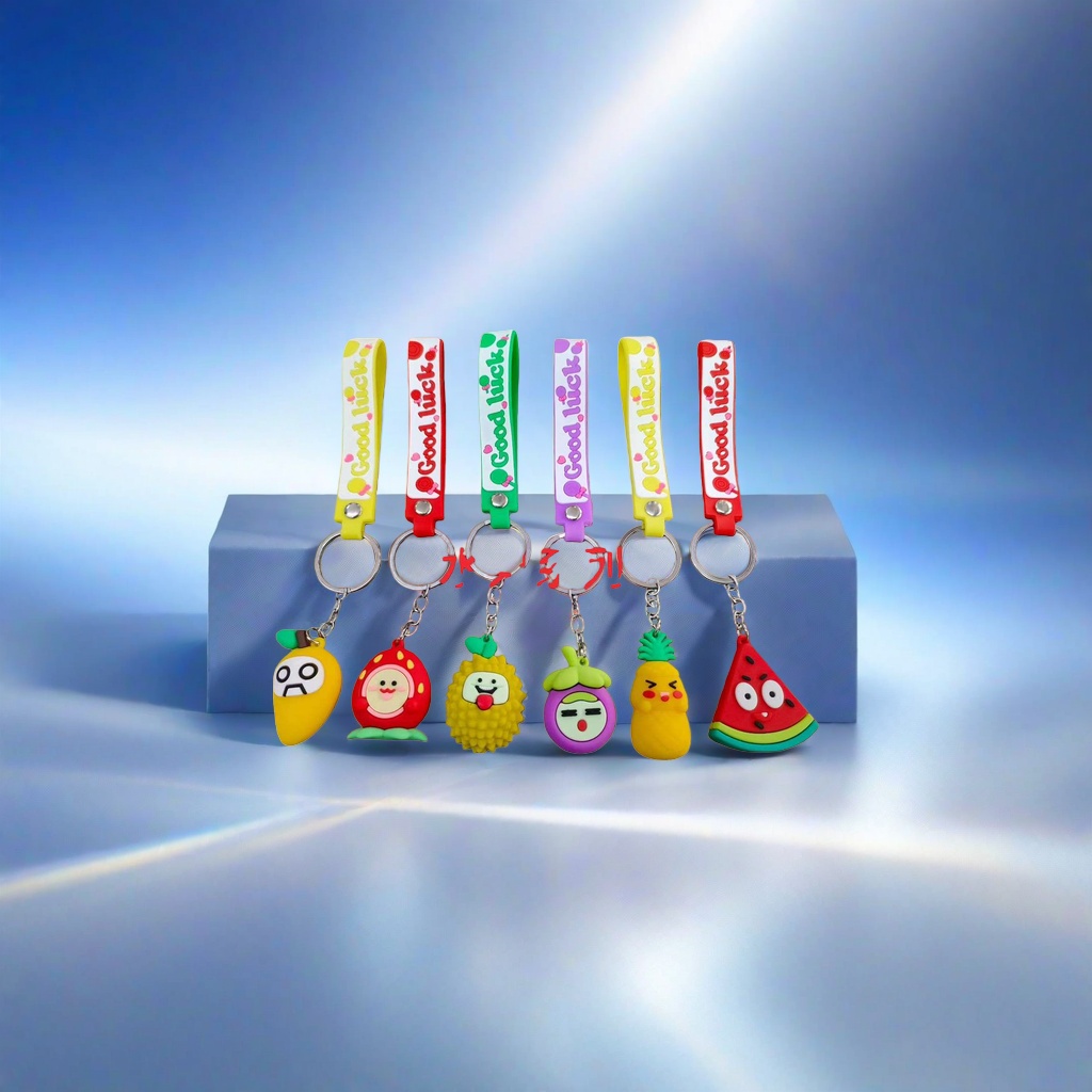 Colorful fruit-shaped keychains, cute and creative pendants, car bag accessories and small items Application Scenario