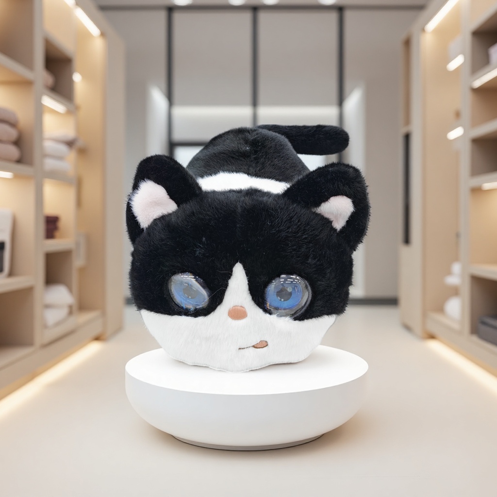 AI intelligent companion, voice interaction, chat interaction, ai plush toy, Wi-Fi connection, plush doll, plush toy, crouching cat, dynamic eye screen details Picture