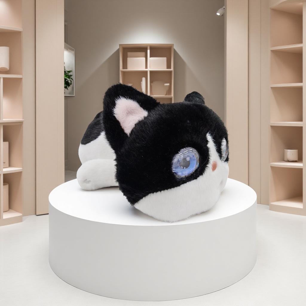AI intelligent companion, voice interaction, chat interaction, ai plush toy, Wi-Fi connection, plush doll, plush toy, crouching cat, dynamic eye screen Specification image
