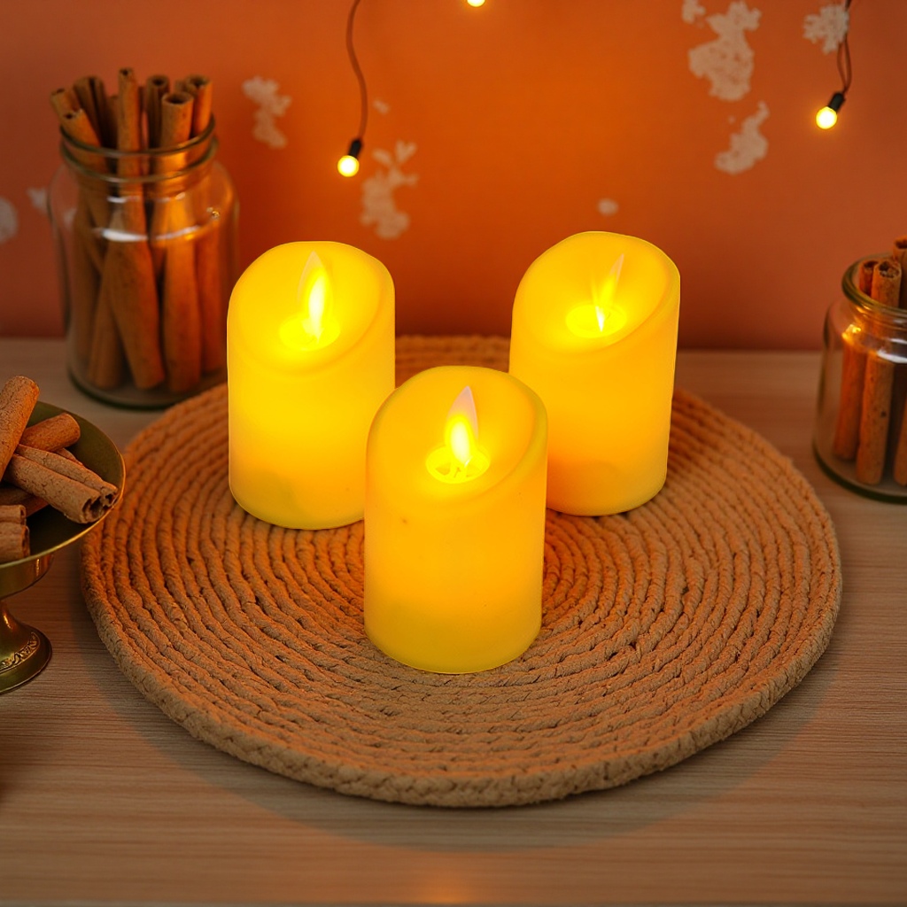 Yellow candle aromatherapy is used for home atmosphere decoration, birthday parties and wedding celebrations details Picture