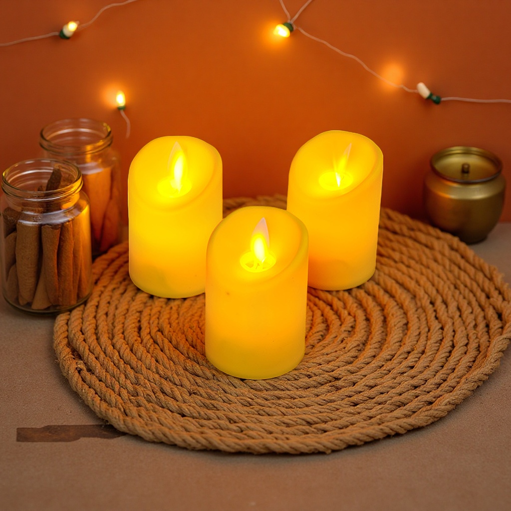 Yellow candle aromatherapy is used for home atmosphere decoration, birthday parties and wedding celebrations