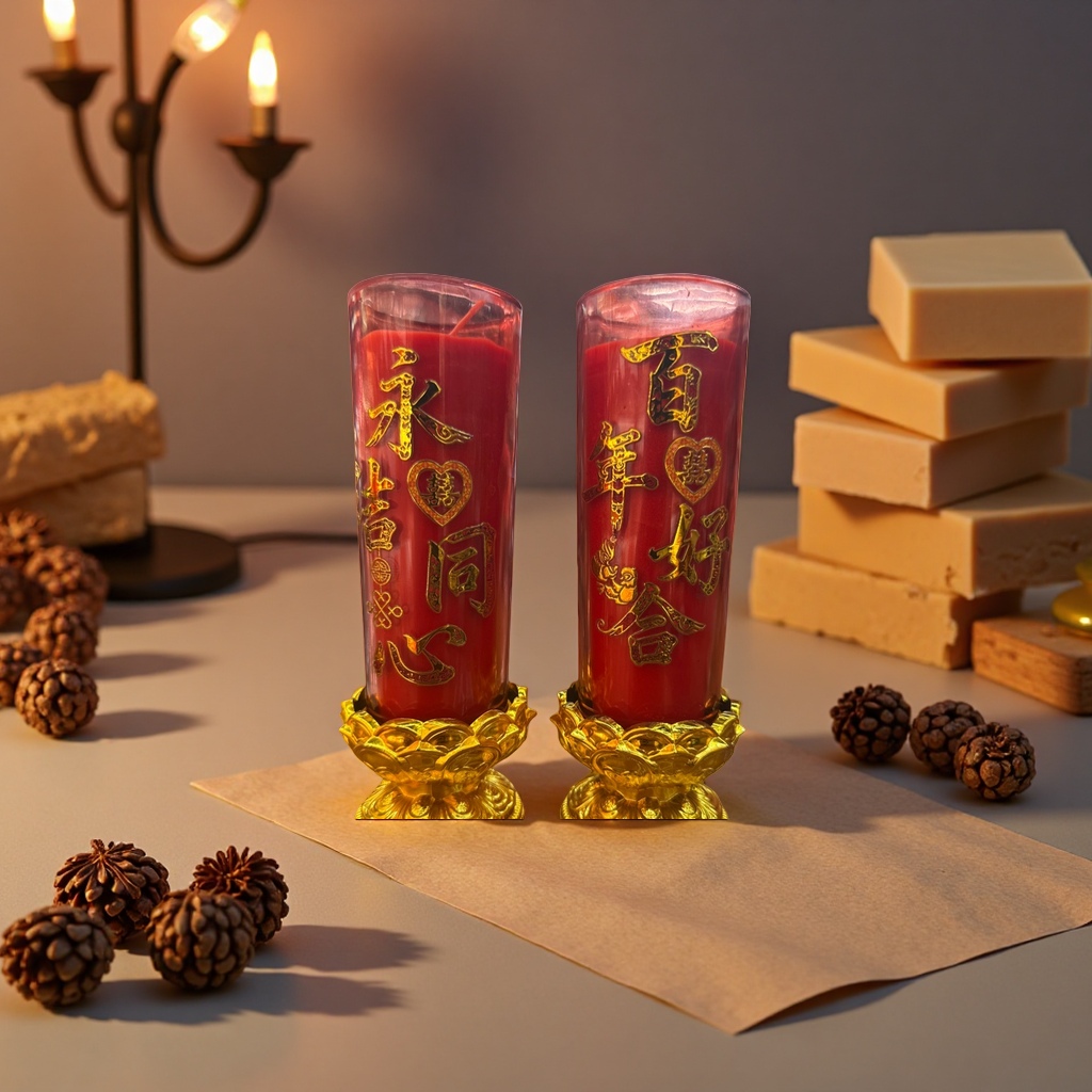 Red candle festive decoration for home celebration candles 20cm Application Scenario