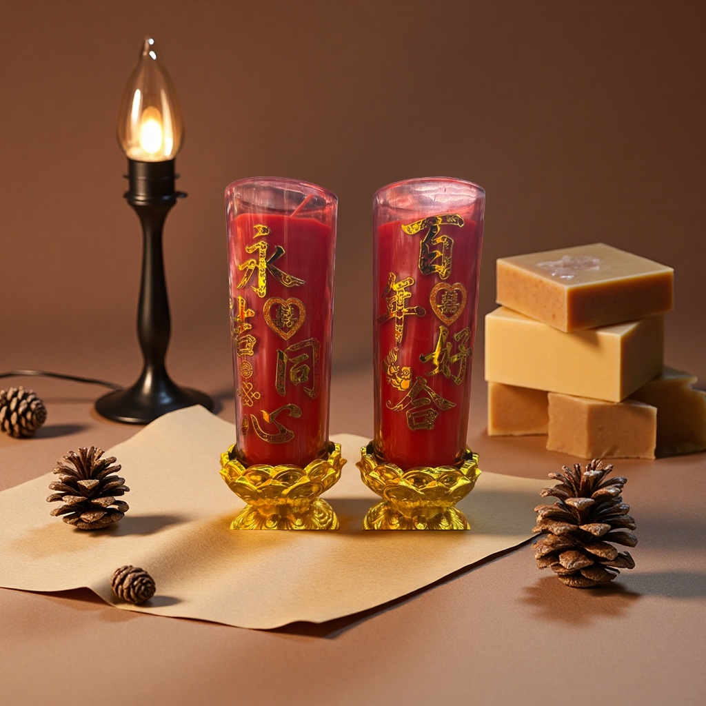 Red candle festive decoration for home celebration candles 20cm