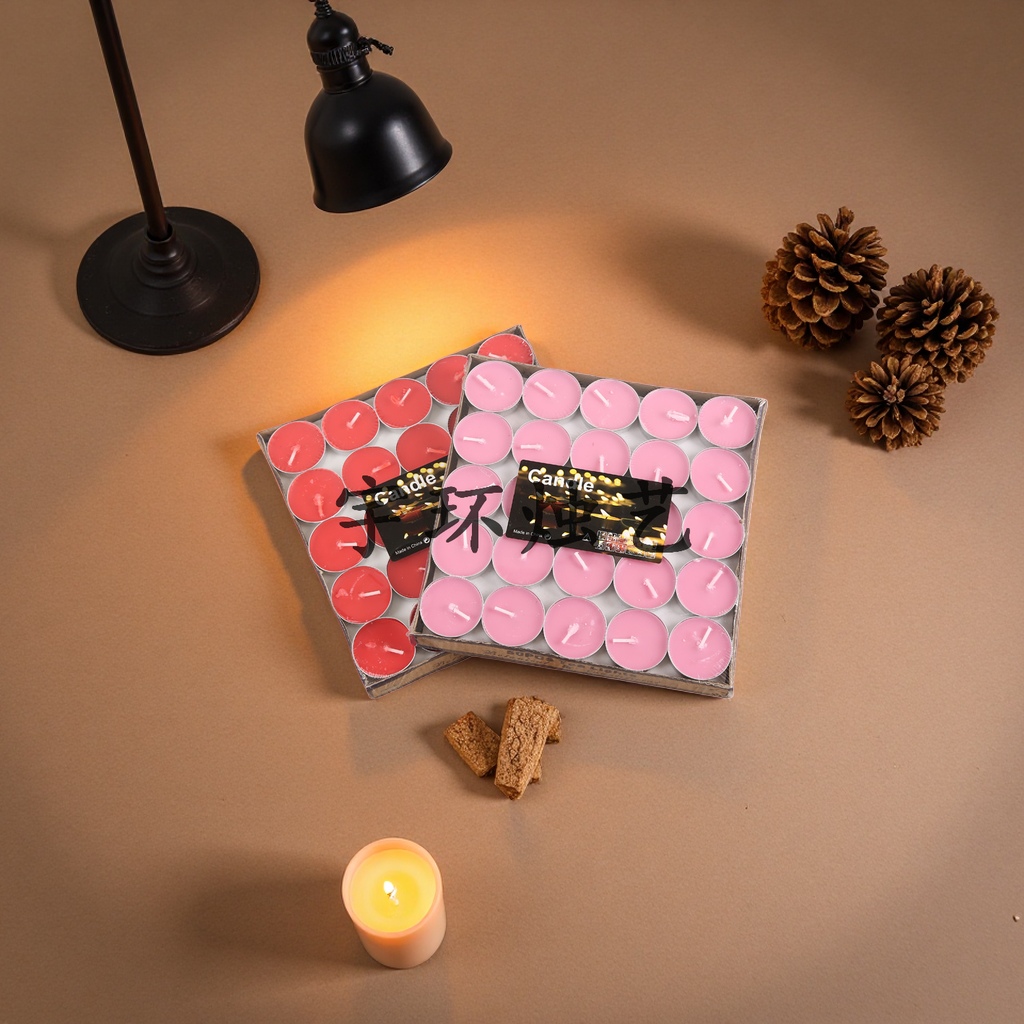 Pink and red two-color candle storage box, wooden scented candle accessories, decorative gift box, cleaning ball, dishwashing brush Application Scenario