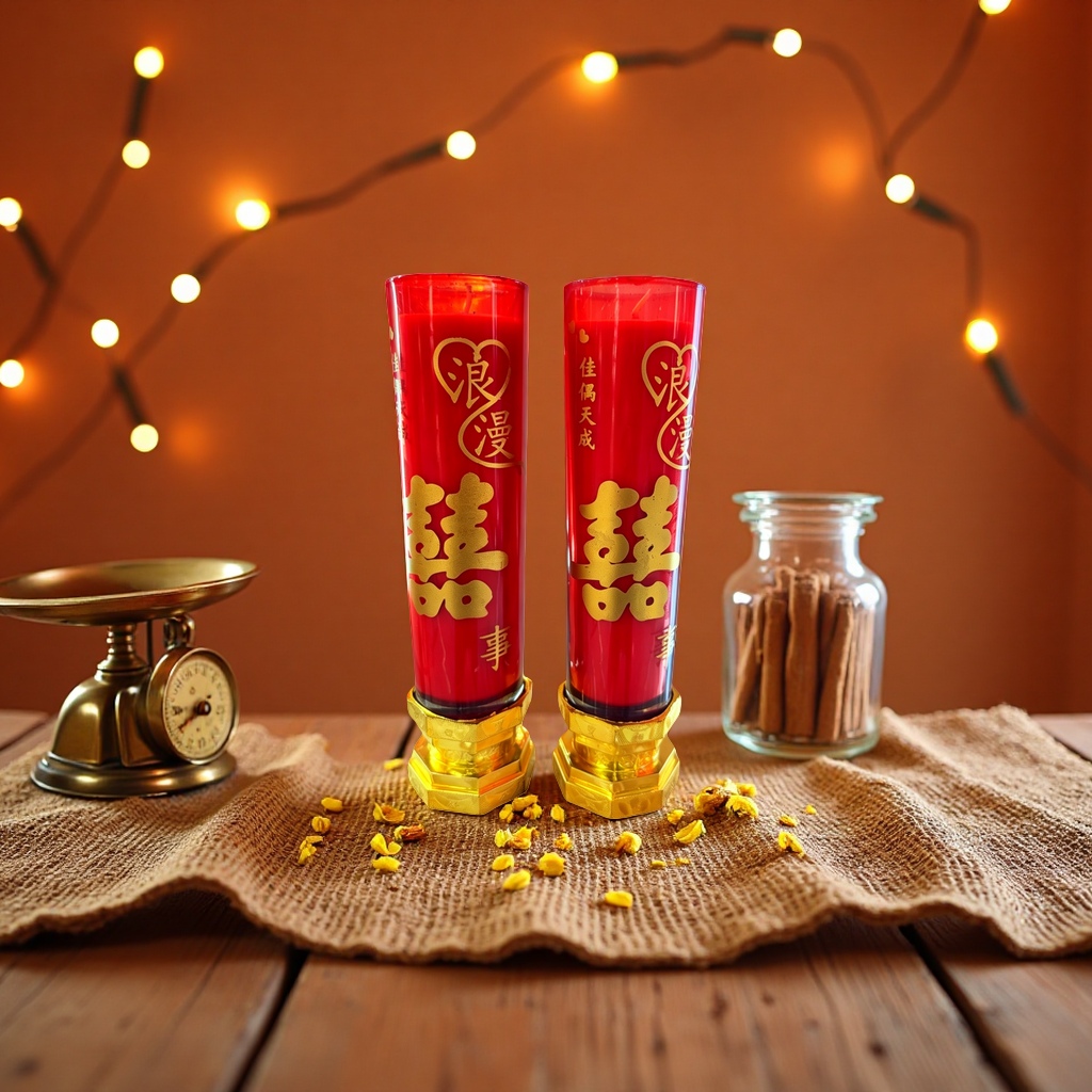 Red wedding Candle, a traditional wedding candle, is a thickened red double set for festive decoration