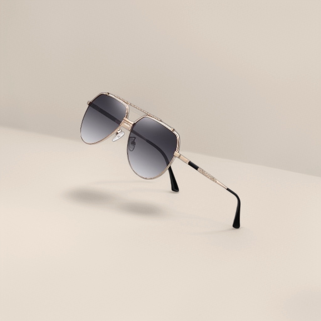 Golden-framed sunglasses, fashionable polarized sunglasses, unisex UV protection Application Scenario