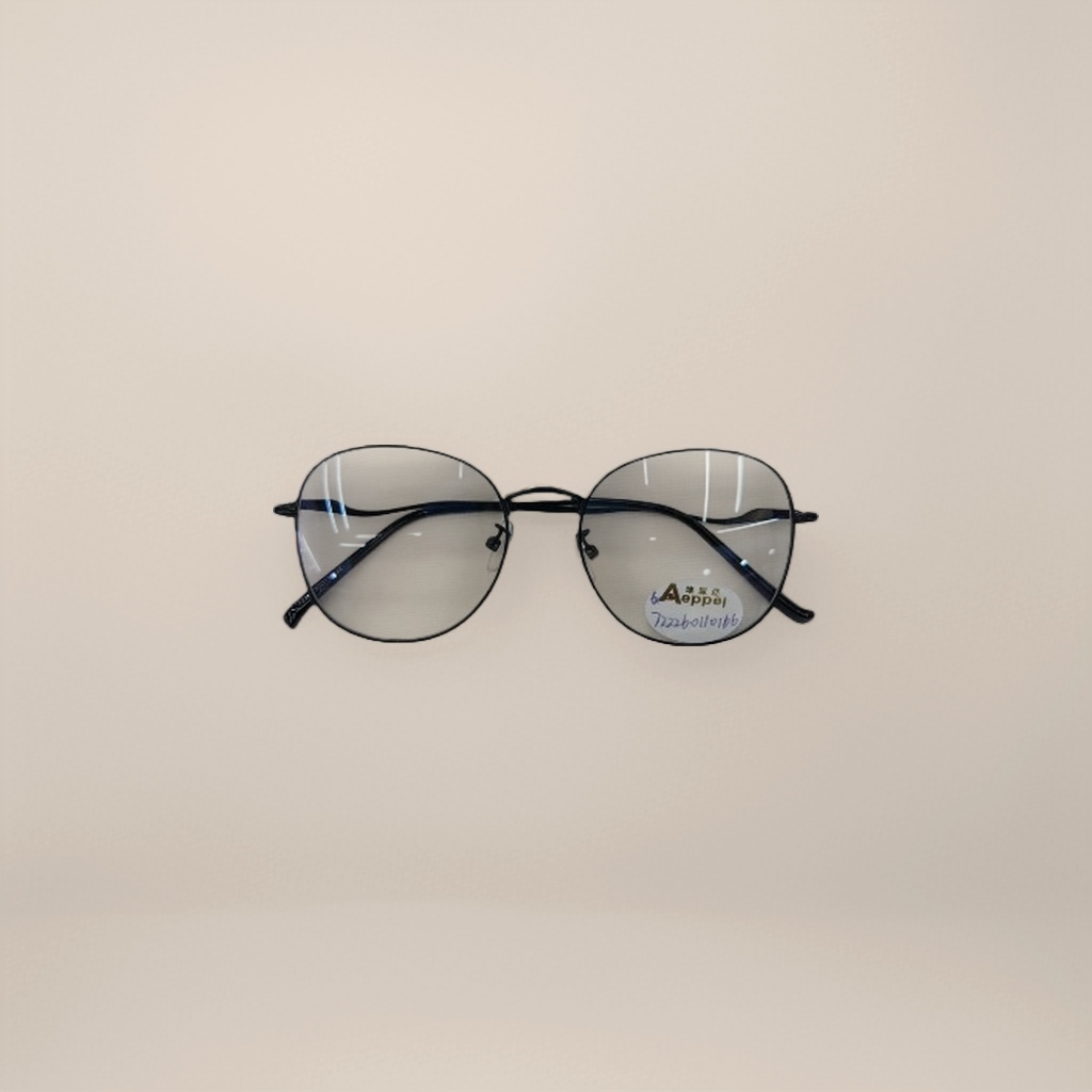 Black round-framed glasses with 99.9% anti-blue light light titanium alloy frames, suitable for both men and women details Picture