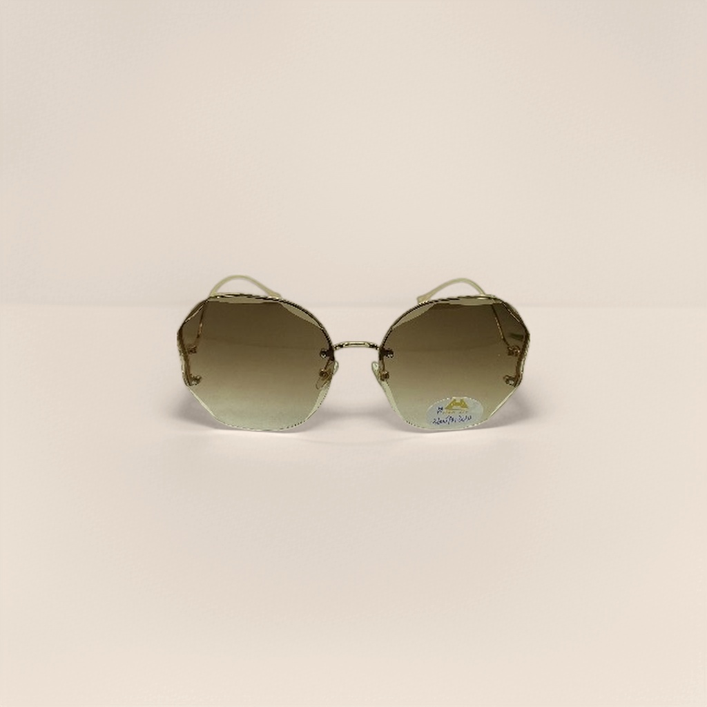 Golden-framed gradient sunglasses, fashionable UV-resistant polarized sunglasses
